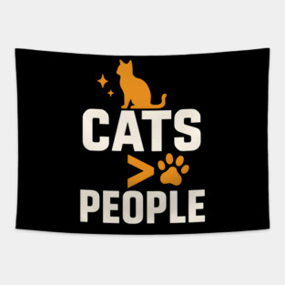 Cats > People Funny Cat Lover Pet Humor Tapestry