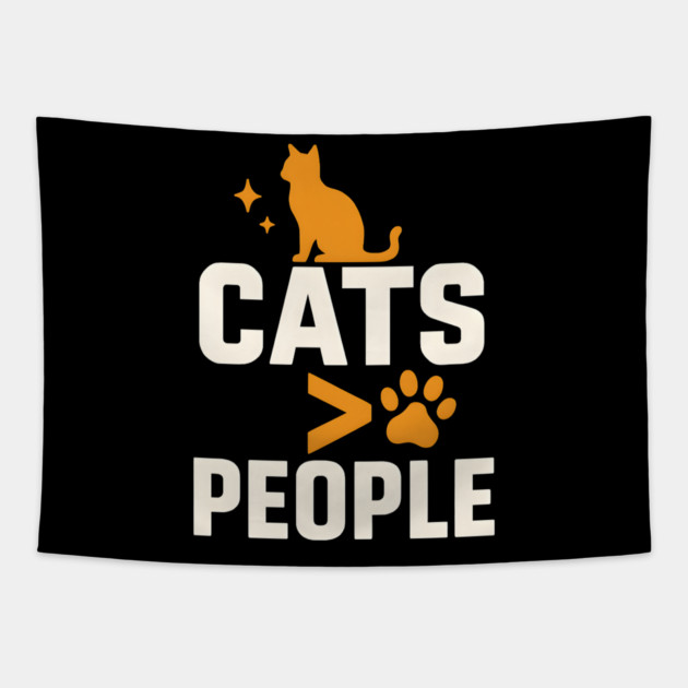 Cats > People Funny Cat Lover Pet Humor Tapestry by MakerMind8.2