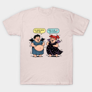 Two angelic cartoonish creatures accept them selves for the first time. T-Shirt
