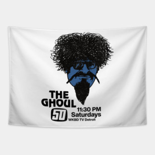 Vintage The Ghoul Horror TV Ghost Host - Cleveland WKBF & Detroit Channel 50 Tapestry