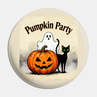Creepy Vibes – Pumpkin Party — Ghost & Cat Smile | Birthday Gift | Anniversary Gift | Halloween gift | classic halloween | Wedding Gift | Gift Ideas. Pin