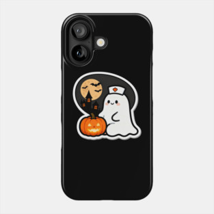 Nurse Squad – Moonlit Rounds — Ghost Nurse & Pumpkin Buddy | Birthday Gift | Anniversary Gift | Halloween gift | classic halloween | Wedding Gift | Gift Ideas. Phone Case