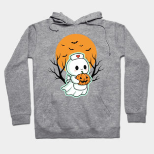 nurse squad – Ghost RN — Pumpkin Rounds Under the Harvest Moon | Birthday Gift | Anniversary Gift | Halloween gift | classic halloween | Wedding Gift | Gift Ideas. Hoodie
