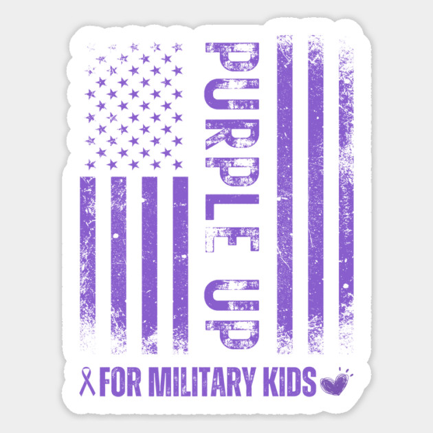 Purple Up for Military Kids – Solidarity in Style Magnet by Inkarti