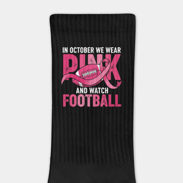 In October We Wear Pink And Watch Football - Breast Cancer Awareness Retro Design by ArtistTee ⭐⭐⭐⭐⭐