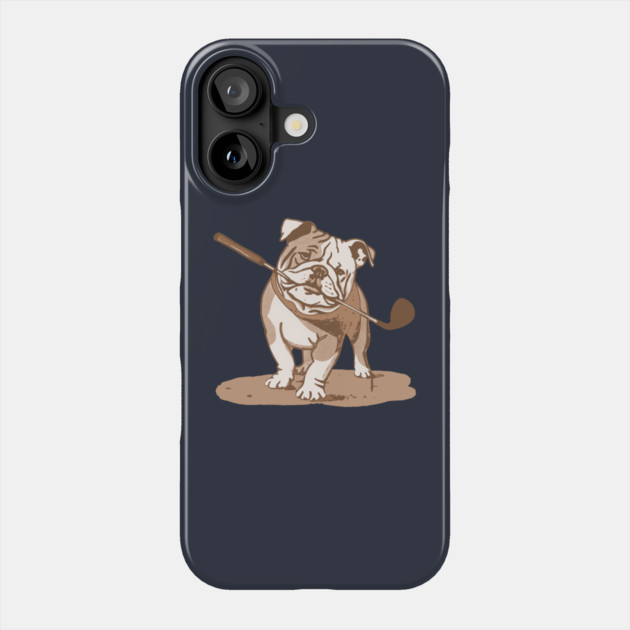 Bulldog with Golf Club Phone Case by DonWillisJrArt