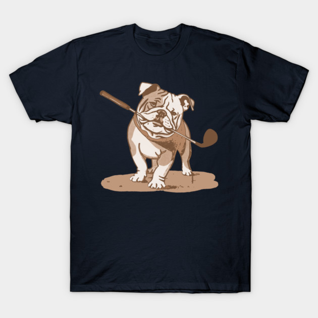 Bulldog with Golf Club T-Shirt by DonWillisJrArt