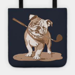 Bulldog with Golf Club Tote