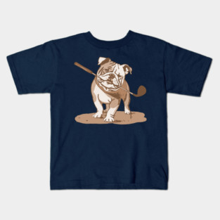 Bulldog with Golf Club Kids T-Shirt