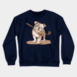 Bulldog with Golf Club Crewneck Sweatshirt