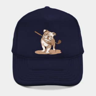Bulldog with Golf Club Hat