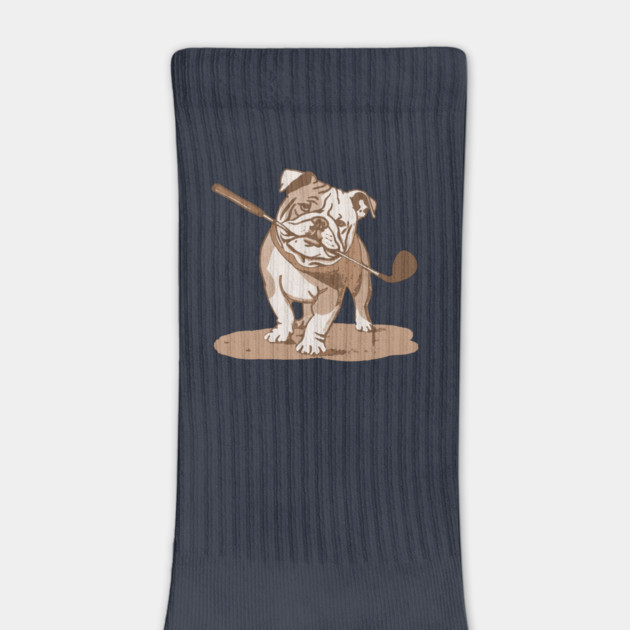 Bulldog with Golf Club by DonWillisJrArt