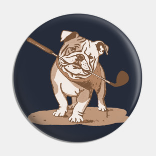 Bulldog with Golf Club Pin