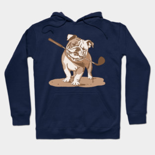 Bulldog with Golf Club Hoodie