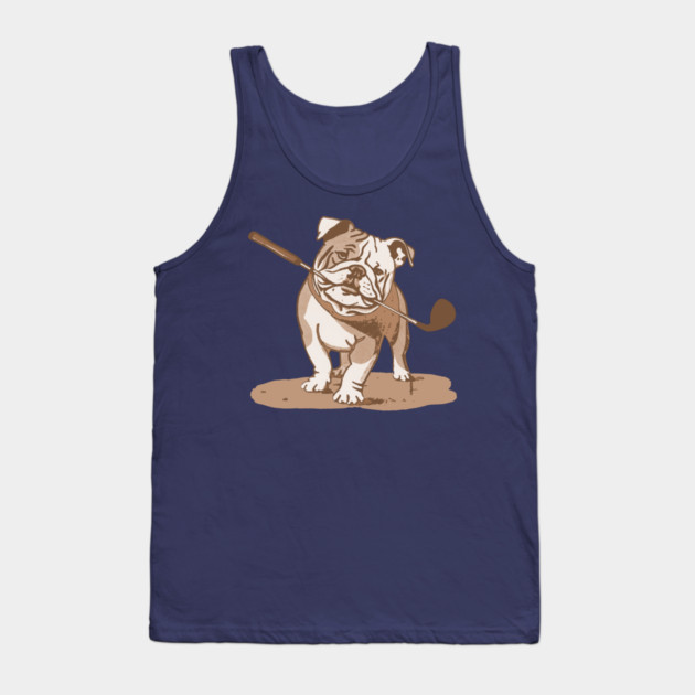 Bulldog with Golf Club Tank Top by DonWillisJrArt