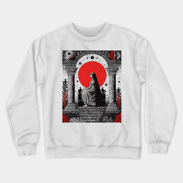 High Priestess Tarot Card Gothic Intuition Crewneck Sweatshirt by TuncGK