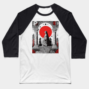High Priestess Tarot Card Gothic Intuition Baseball T-Shirt