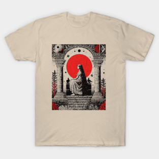 High Priestess Tarot Card Gothic Intuition T-Shirt