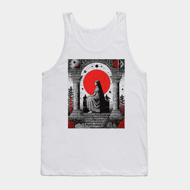 High Priestess Tarot Card Gothic Intuition Tank Top by TuncGK