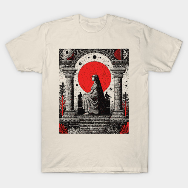 High Priestess Tarot Card Gothic Intuition T-Shirt by TuncGK