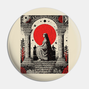 High Priestess Tarot Card Gothic Intuition Pin