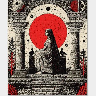 High Priestess Tarot Card Gothic Intuition Posters and Art
