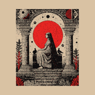 High Priestess Tarot Card Gothic Intuition T-Shirt