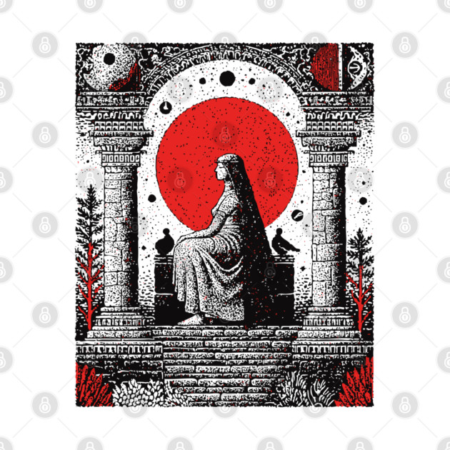 High Priestess Tarot Card Gothic Intuition by TuncGK