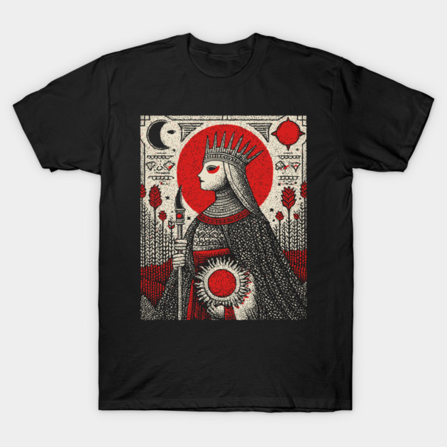 The Empress Regal Abundance Tarot Art T-Shirt by TuncGK