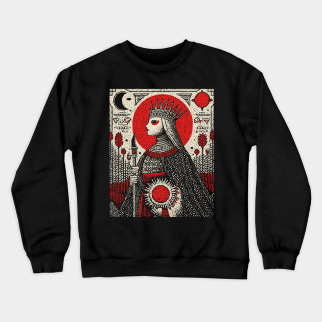 The Empress Regal Abundance Tarot Art Crewneck Sweatshirt by TuncGK
