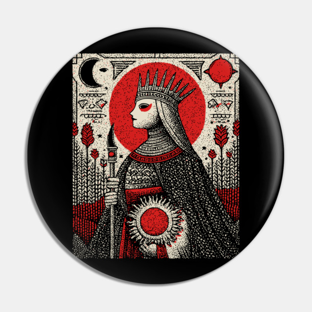 The Empress Regal Abundance Tarot Art Pin by TuncGK