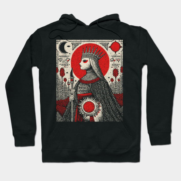 The Empress Regal Abundance Tarot Art Hoodie by TuncGK