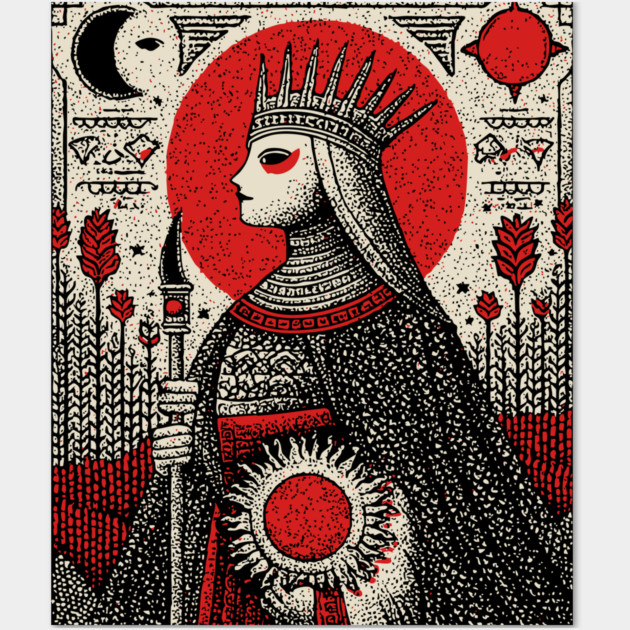 The Empress Regal Abundance Tarot Art Wall Art by TuncGK