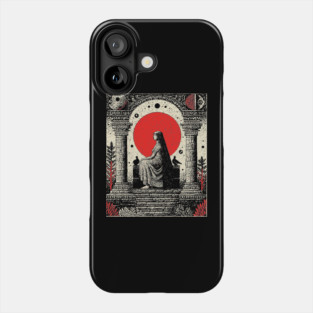 High Priestess Gothic Intuition Tarot Design Phone Case