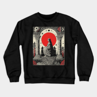 High Priestess Gothic Intuition Tarot Design Crewneck Sweatshirt
