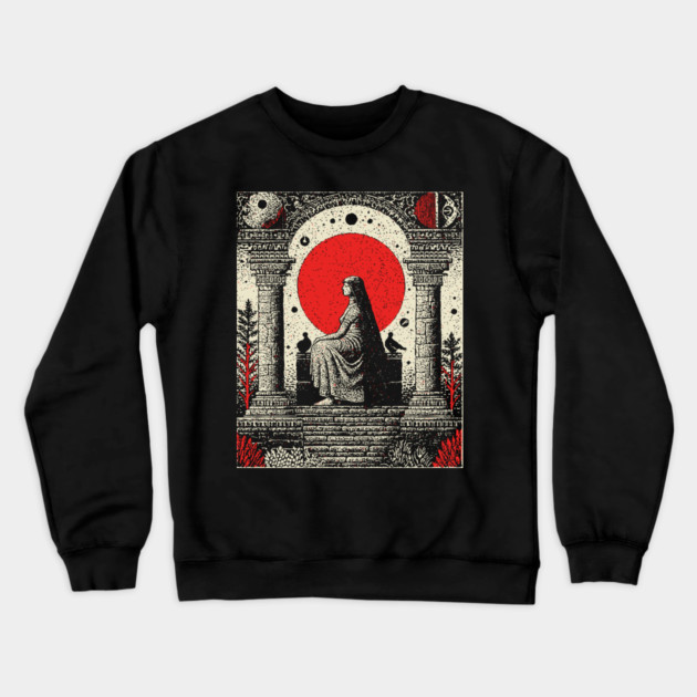 High Priestess Gothic Intuition Tarot Design Crewneck Sweatshirt by TuncGK