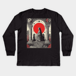 High Priestess Gothic Intuition Tarot Design Kids Long Sleeve T-Shirt