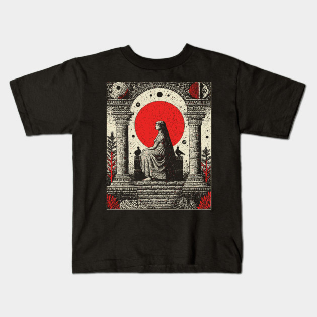 High Priestess Gothic Intuition Tarot Design Kids T-Shirt by TuncGK