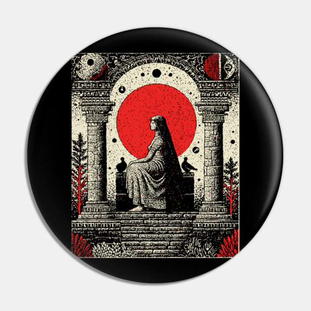 High Priestess Gothic Intuition Tarot Design Pin by TuncGK