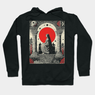 High Priestess Gothic Intuition Tarot Design Hoodie