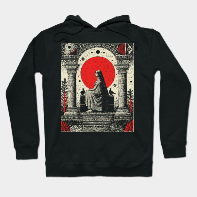 High Priestess Gothic Intuition Tarot Design Hoodie by TuncGK