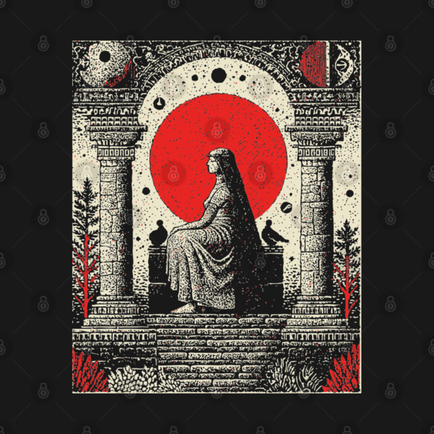 High Priestess Gothic Intuition Tarot Design by TuncGK