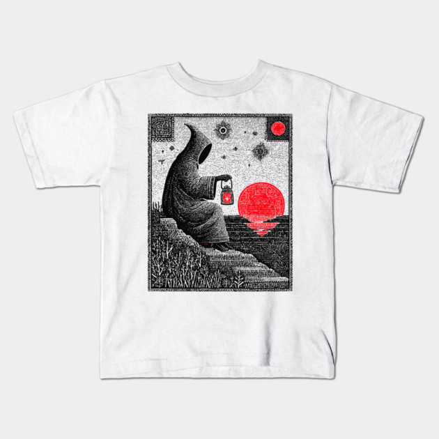 The Hermit Nocturnal Wisdom Tarot Design Kids T-Shirt by TuncGK