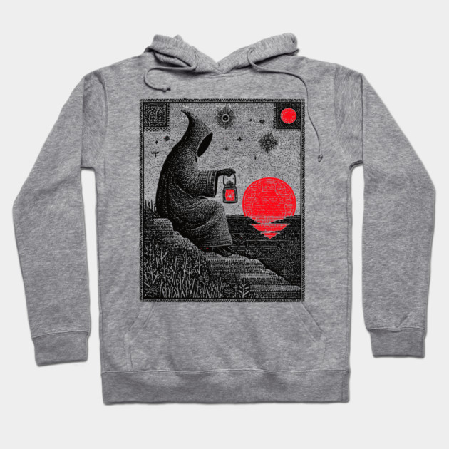 The Hermit Nocturnal Wisdom Tarot Design Hoodie by TuncGK