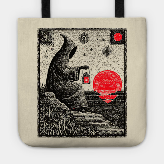 The Hermit Nocturnal Wisdom Tarot Design Tote by TuncGK