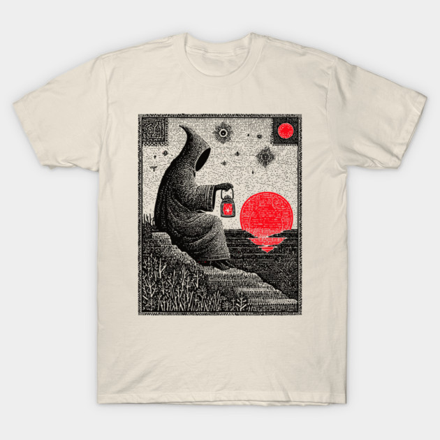 The Hermit Nocturnal Wisdom Tarot Design T-Shirt by TuncGK