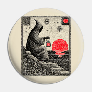 The Hermit Nocturnal Wisdom Tarot Design Pin
