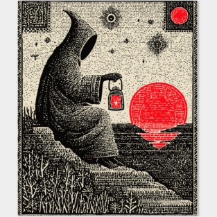 The Hermit Nocturnal Wisdom Tarot Design Posters and Art