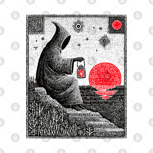 The Hermit Nocturnal Wisdom Tarot Design by TuncGK