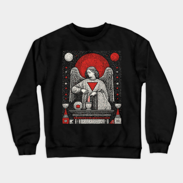 Temperance Angel of Balance Tarot Art Crewneck Sweatshirt by TuncGK